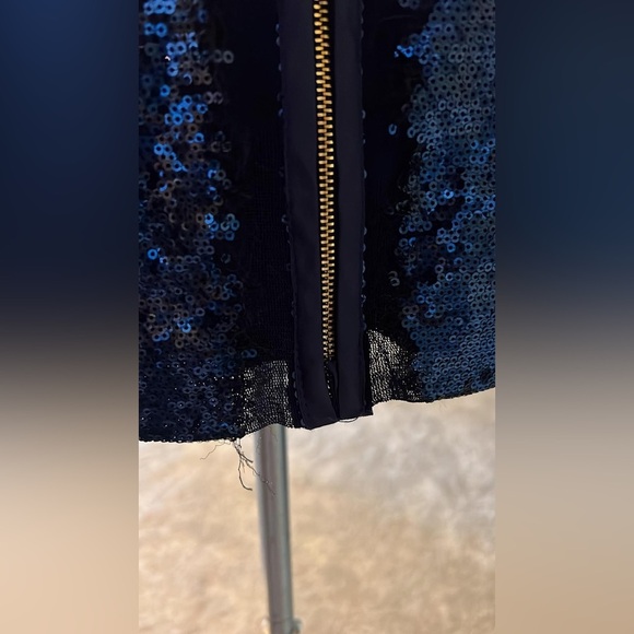 Camilla and Marc Navy Sequin Dress - Quarter Sleeve - Knee Length - Picture 6 of 10